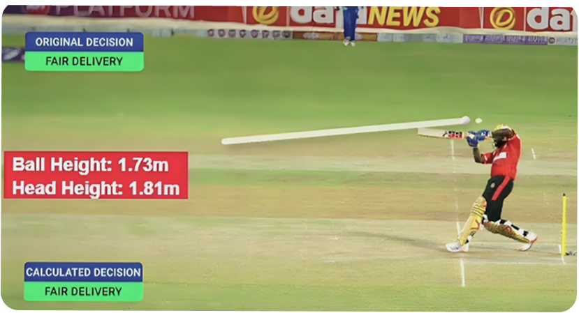Cricket bowler in action