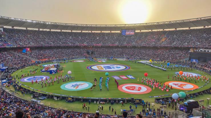 Stadium under floodlights